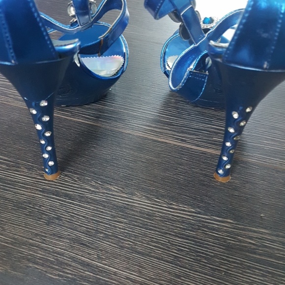 Blue Jewel Heels - Picture 4 of 5
